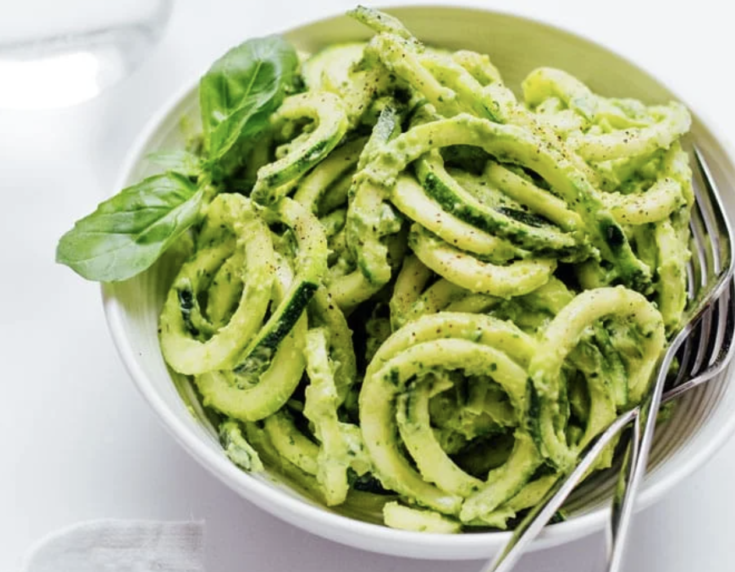 Zucchini Noodles with Avocado Pesto